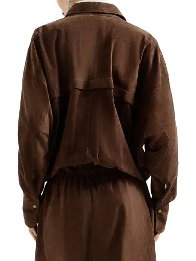Brunello Cucinelli Women's Suede Shirt Dress | Thumbnail 4 Brunello Cucinelli Women's Suede Shirt Dress | Thumbnail 4
