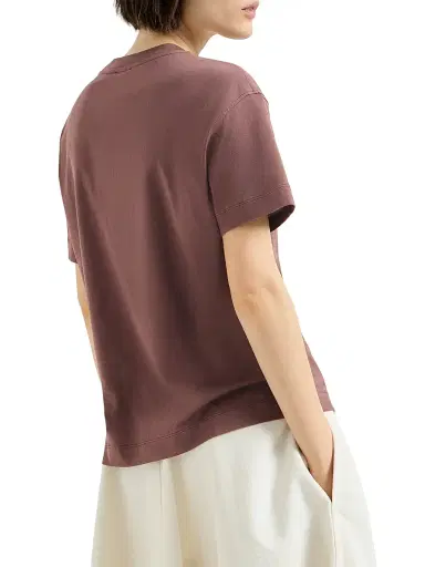 Brunello Cucinelli Women's Cotton Jersey T-Shirt with Shiny Tab - Grape | Thumbnail 3 Brunello Cucinelli Women's Cotton Jersey T-Shirt with Shiny Tab - Grape | Thumbnail 3