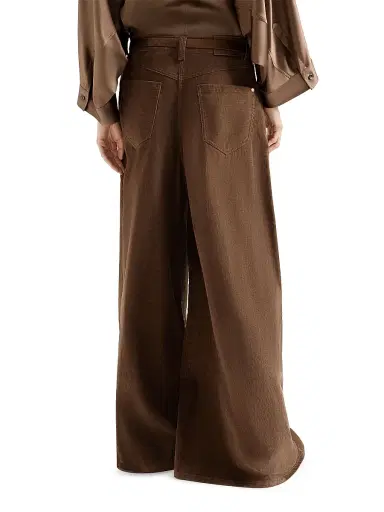 Brunello Cucinelli Women's Stretch Cotton and Cashmere Corduroy Five Pocket Maxi Trousers with Monili - Cigar | Thumbnail 3 Brunello Cucinelli Women's Stretch Cotton and Cashmere Corduroy Five Pocket Maxi Trousers with Monili - Cigar | Thumbnail 3