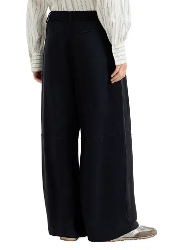 Brunello Cucinelli Women's Cotton and Silk Interlock Track Pants - Night | Thumbnail 4 Brunello Cucinelli Women's Cotton and Silk Interlock Track Pants - Night | Thumbnail 4