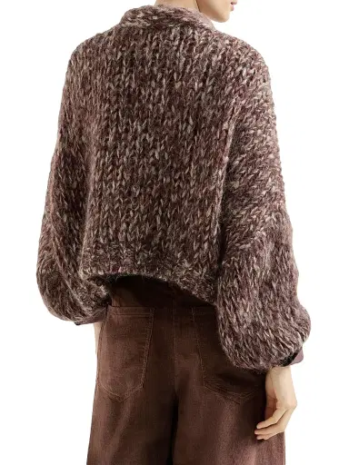 Brunello Cucinelli Women's Malfilé Mohair Cardigan - Purple | Thumbnail 3 Brunello Cucinelli Women's Malfilé Mohair Cardigan - Purple | Thumbnail 3