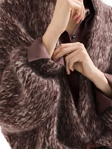 Brunello Cucinelli Women's Malfilé Mohair Cardigan - Purple | Thumbnail 4 Brunello Cucinelli Women's Malfilé Mohair Cardigan - Purple | Thumbnail 4