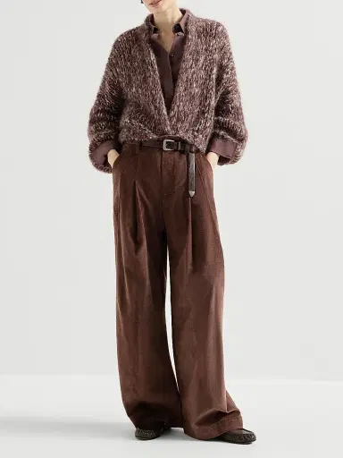 Brunello Cucinelli Women's Malfilé Mohair Cardigan - Purple | Thumbnail 6 Brunello Cucinelli Women's Malfilé Mohair Cardigan - Purple | Thumbnail 6
