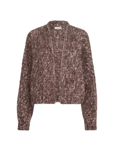 Brunello Cucinelli Women's Malfilé Mohair Cardigan - Purple | Thumbnail 1 Brunello Cucinelli Women's Malfilé Mohair Cardigan - Purple | Thumbnail 1