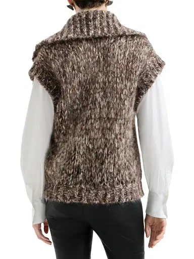 Brunello Cucinelli Women's Malfilé Mohair Turtleneck Sweater Vest | Thumbnail 3 Brunello Cucinelli Women's Malfilé Mohair Turtleneck Sweater Vest | Thumbnail 3