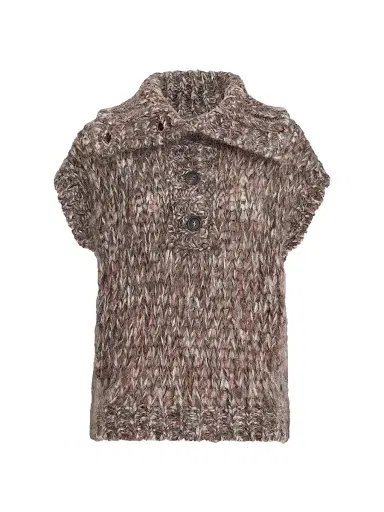 Brunello Cucinelli Women's Malfilé Mohair Turtleneck Sweater Vest | Thumbnail 1 Brunello Cucinelli Women's Malfilé Mohair Turtleneck Sweater Vest | Thumbnail 1