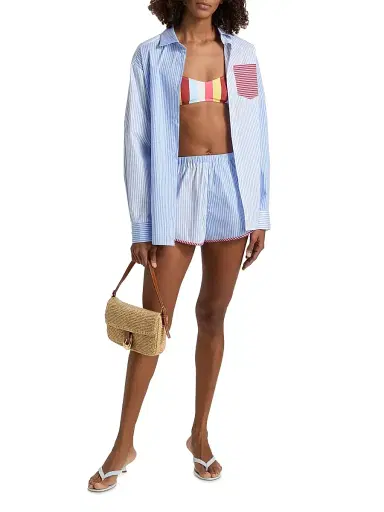 Solid & Striped Women's The Lester Stripe Shorts - Colorblock Marina | Thumbnail 2 Solid & Striped Women's The Lester Stripe Shorts - Colorblock Marina | Thumbnail 2