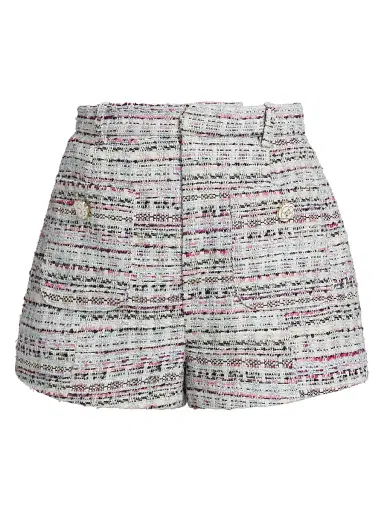 Cinq à Sept Women's Auden Boucle Tweed Shorts - Vibrant Plum Multi | Thumbnail 1 Cinq à Sept Women's Auden Boucle Tweed Shorts - Vibrant Plum Multi | Thumbnail 1