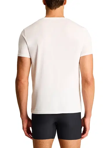 Commando Men's Premier Stretch-Cotton Crewneck Undershirt - White | Thumbnail 4 Commando Men's Premier Stretch-Cotton Crewneck Undershirt - White | Thumbnail 4