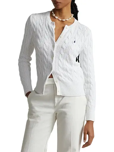 Polo Ralph Lauren Women's Cable-Knit Cardigan - White - Size XL | Thumbnail 3 Polo Ralph Lauren Women's Cable-Knit Cardigan - White - Size XL | Thumbnail 3