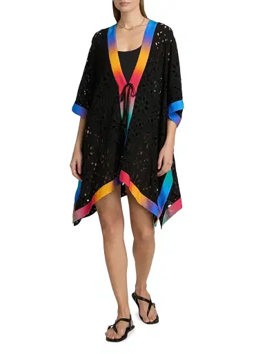 Johnny Was Women's Campsis Eyelet Short Kimono Dress - Campsis | Thumbnail 2 Johnny Was Women's Campsis Eyelet Short Kimono Dress - Campsis | Thumbnail 2