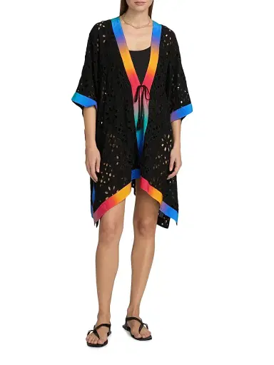 Johnny Was Women's Campsis Eyelet Short Kimono Dress - Campsis | Thumbnail 3 Johnny Was Women's Campsis Eyelet Short Kimono Dress - Campsis | Thumbnail 3