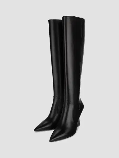 Stuart Weitzman Women's Vinnie 90MM Leather Knee-High Boots - Black | Thumbnail 2 Stuart Weitzman Women's Vinnie 90MM Leather Knee-High Boots - Black | Thumbnail 2