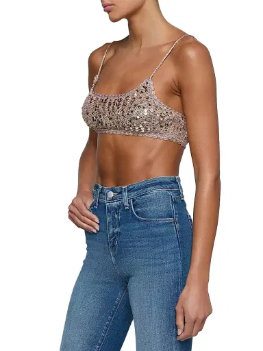 L'Agence Women's Taline Sequined Crochet Bralette | Thumbnail 4 L'Agence Women's Taline Sequined Crochet Bralette | Thumbnail 4
