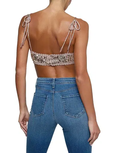 L'Agence Women's Taline Sequined Crochet Bralette | Thumbnail 5 L'Agence Women's Taline Sequined Crochet Bralette | Thumbnail 5