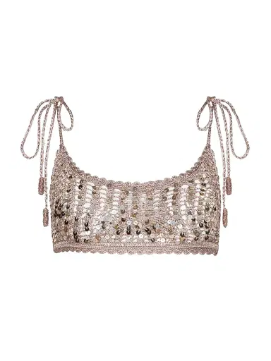 L'Agence Women's Taline Sequined Crochet Bralette | Thumbnail 1 L'Agence Women's Taline Sequined Crochet Bralette | Thumbnail 1
