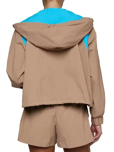 L'Agence Women's Lark Colorblocked Windbreaker - Hazelnut Capri Blue - Size XL | Thumbnail 5 L'Agence Women's Lark Colorblocked Windbreaker - Hazelnut Capri Blue - Size XL | Thumbnail 5