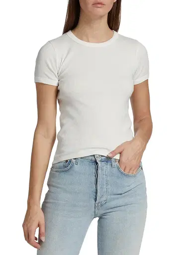 Leset Women's Kelly Slim-Fit T-Shirt - White | Thumbnail 3 Leset Women's Kelly Slim-Fit T-Shirt - White | Thumbnail 3