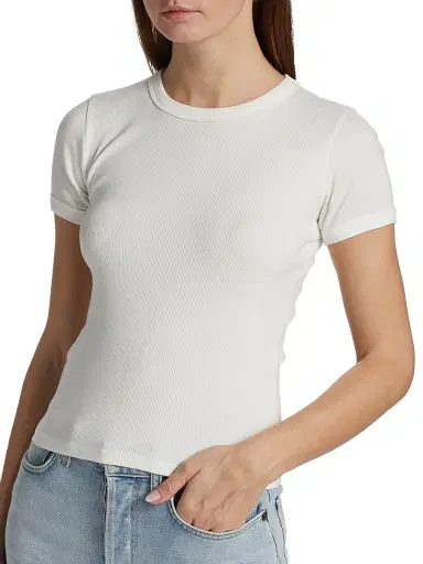 Leset Women's Kelly Slim-Fit T-Shirt - White | Thumbnail 6 Leset Women's Kelly Slim-Fit T-Shirt - White | Thumbnail 6