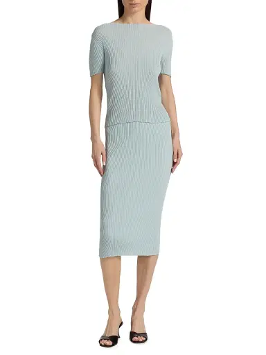 Leset Women's Blake Rib-Knit T-Shirt - Mirage | Thumbnail 2 Leset Women's Blake Rib-Knit T-Shirt - Mirage | Thumbnail 2