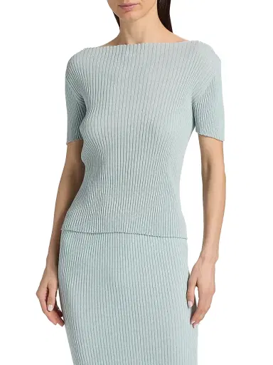 Leset Women's Blake Rib-Knit T-Shirt - Mirage | Thumbnail 3 Leset Women's Blake Rib-Knit T-Shirt - Mirage | Thumbnail 3
