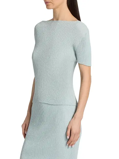 Leset Women's Blake Rib-Knit T-Shirt - Mirage | Thumbnail 4 Leset Women's Blake Rib-Knit T-Shirt - Mirage | Thumbnail 4