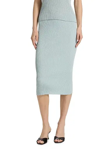 Leset Women's Blake Rib-Knit Pencil Midi-Skirt - Mirage | Thumbnail 3 Leset Women's Blake Rib-Knit Pencil Midi-Skirt - Mirage | Thumbnail 3
