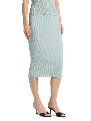 Leset Women's Blake Rib-Knit Pencil Midi-Skirt - Mirage | Thumbnail 4 Leset Women's Blake Rib-Knit Pencil Midi-Skirt - Mirage | Thumbnail 4
