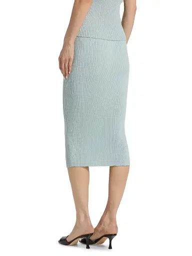 Leset Women's Blake Rib-Knit Pencil Midi-Skirt - Mirage | Thumbnail 5 Leset Women's Blake Rib-Knit Pencil Midi-Skirt - Mirage | Thumbnail 5