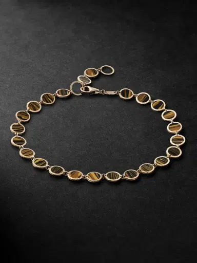 JIA JIA Gold Tiger's Eye Bracelet - Men | Thumbnail 1 JIA JIA Gold Tiger's Eye Bracelet - Men | Thumbnail 1