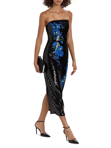 Milly Women's Kait Vines of Floral Sequin Dress | Thumbnail 2 Milly Women's Kait Vines of Floral Sequin Dress | Thumbnail 2
