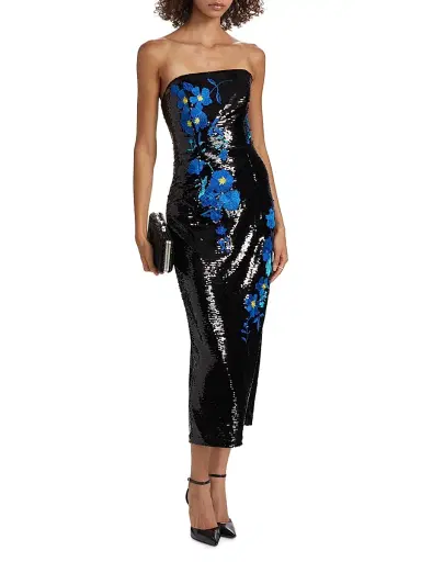 Milly Women's Kait Vines of Floral Sequin Dress | Thumbnail 3 Milly Women's Kait Vines of Floral Sequin Dress | Thumbnail 3