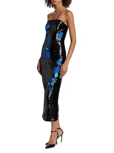 Milly Women's Kait Vines of Floral Sequin Dress | Thumbnail 4 Milly Women's Kait Vines of Floral Sequin Dress | Thumbnail 4