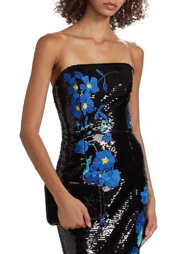 Milly Women's Kait Vines of Floral Sequin Dress | Thumbnail 6 Milly Women's Kait Vines of Floral Sequin Dress | Thumbnail 6