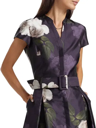 SACHIN BABI Women's Marta Floral Mikado Belted Gown - Twilight Blooms | Thumbnail 6 SACHIN BABI Women's Marta Floral Mikado Belted Gown - Twilight Blooms | Thumbnail 6