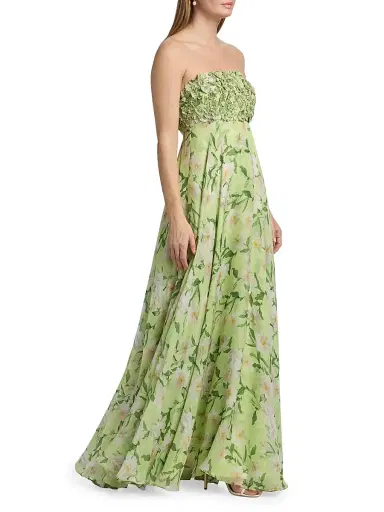 SACHIN BABI Women's Ames Floral Embellished Strapless Gown - Citrine Cherry Blossoms | Thumbnail 2 SACHIN BABI Women's Ames Floral Embellished Strapless Gown - Citrine Cherry Blossoms | Thumbnail 2
