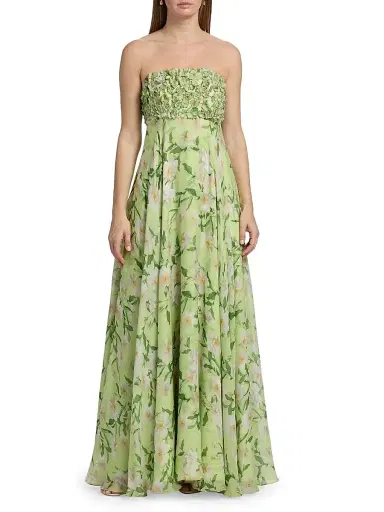 SACHIN BABI Women's Ames Floral Embellished Strapless Gown - Citrine Cherry Blossoms | Thumbnail 3 SACHIN BABI Women's Ames Floral Embellished Strapless Gown - Citrine Cherry Blossoms | Thumbnail 3