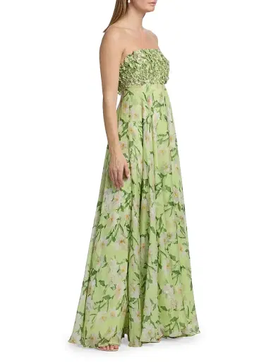 SACHIN BABI Women's Ames Floral Embellished Strapless Gown - Citrine Cherry Blossoms | Thumbnail 4 SACHIN BABI Women's Ames Floral Embellished Strapless Gown - Citrine Cherry Blossoms | Thumbnail 4