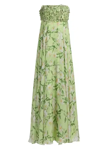 SACHIN BABI Women's Ames Floral Embellished Strapless Gown - Citrine Cherry Blossoms | Thumbnail 1 SACHIN BABI Women's Ames Floral Embellished Strapless Gown - Citrine Cherry Blossoms | Thumbnail 1