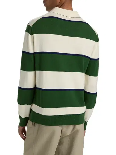 SIMKHAI Men's Louis Cotton-Cashmere Rugby Shirt - Serrano Rugby Stripe | Thumbnail 5 SIMKHAI Men's Louis Cotton-Cashmere Rugby Shirt - Serrano Rugby Stripe | Thumbnail 5