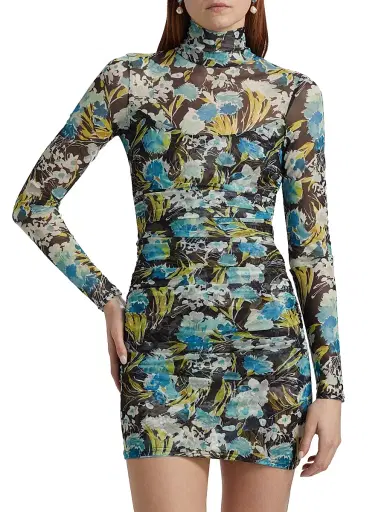 Cinq à Sept Women's Tossed Floral Harper Dress - Obsidian Multi | Thumbnail 3 Cinq à Sept Women's Tossed Floral Harper Dress - Obsidian Multi | Thumbnail 3
