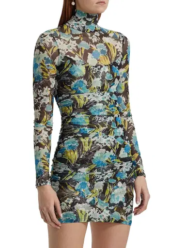 Cinq à Sept Women's Tossed Floral Harper Dress - Obsidian Multi | Thumbnail 4 Cinq à Sept Women's Tossed Floral Harper Dress - Obsidian Multi | Thumbnail 4