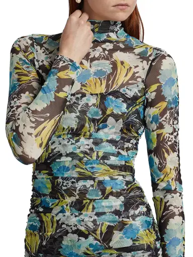 Cinq à Sept Women's Tossed Floral Harper Dress - Obsidian Multi | Thumbnail 6 Cinq à Sept Women's Tossed Floral Harper Dress - Obsidian Multi | Thumbnail 6