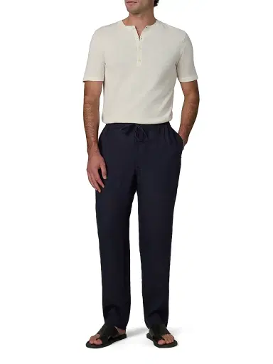Joe's Jeans Men's Linen Drawstring Straight-Leg Pants - Baritone Blue | Thumbnail 2 Joe's Jeans Men's Linen Drawstring Straight-Leg Pants - Baritone Blue | Thumbnail 2