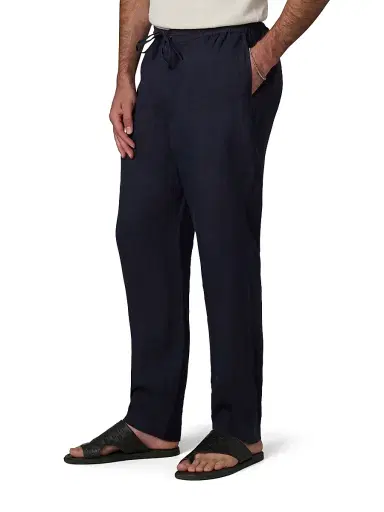 Joe's Jeans Men's Linen Drawstring Straight-Leg Pants - Baritone Blue | Thumbnail 4 Joe's Jeans Men's Linen Drawstring Straight-Leg Pants - Baritone Blue | Thumbnail 4