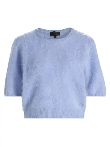 rag & bone Women's Jada Brushed Cashmere Crop Sweater - Light Blue | Thumbnail 1 rag & bone Women's Jada Brushed Cashmere Crop Sweater - Light Blue | Thumbnail 1