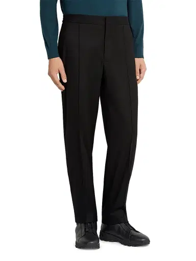 ZEGNA Men's 15milmil15 Wool Silk and Cashmere Pants - Black | Thumbnail 2 ZEGNA Men's 15milmil15 Wool Silk and Cashmere Pants - Black | Thumbnail 2