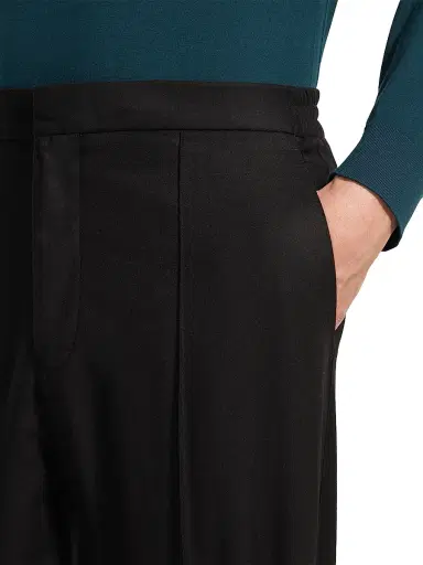 ZEGNA Men's 15milmil15 Wool Silk and Cashmere Pants - Black | Thumbnail 5 ZEGNA Men's 15milmil15 Wool Silk and Cashmere Pants - Black | Thumbnail 5