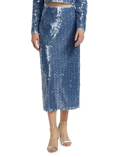 Toccin Women's Leilani Sequined Midi-Skirt - Steel Blue Multi | Thumbnail 3 Toccin Women's Leilani Sequined Midi-Skirt - Steel Blue Multi | Thumbnail 3