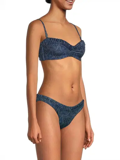 Peixoto Women's Emmy Textured Bandeau Bikini Top - Bandana Dandy | Thumbnail 4 Peixoto Women's Emmy Textured Bandeau Bikini Top - Bandana Dandy | Thumbnail 4